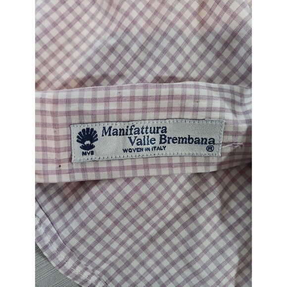 Suitsupply Shirt Mens 42, 16 1/2 Pink/White Gingham Check Two Ply Button Up - Picture 2 of 5